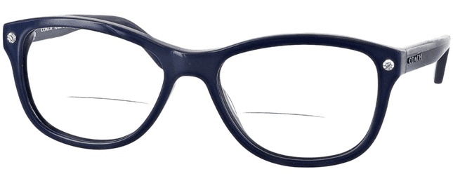Cheap lined bifocals from Coach with flat frames for birdwatching